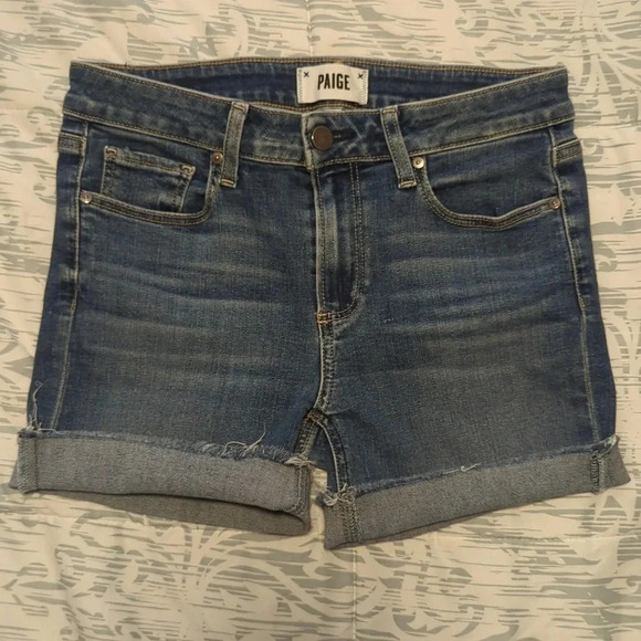 PAIGE Pants - Paige Skyline Skinny Altered Cutoff Denim Shorts Size 27